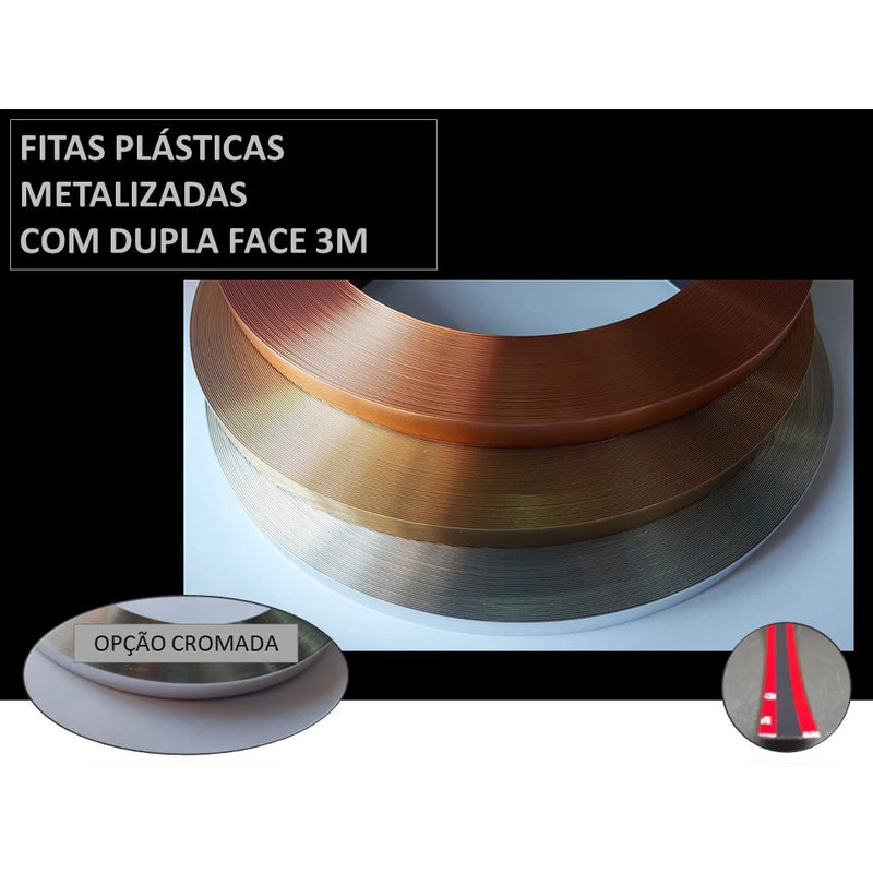 Fita plástica metalizada para decoração