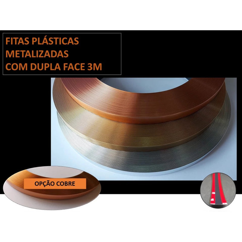 Fita plástica metalizada para decoração