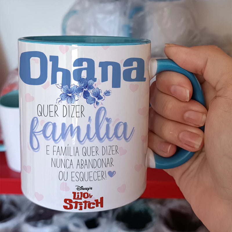 Caneca Stitch Ohana Personalizada com seu nome