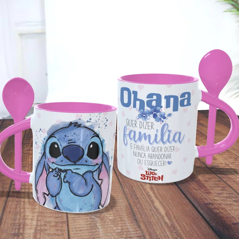 Caneca Stitch Ohana Personalizada com seu nome