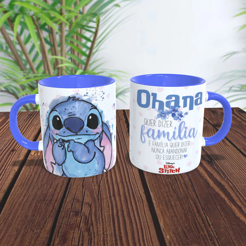 Caneca Stitch Ohana Personalizada com seu nome