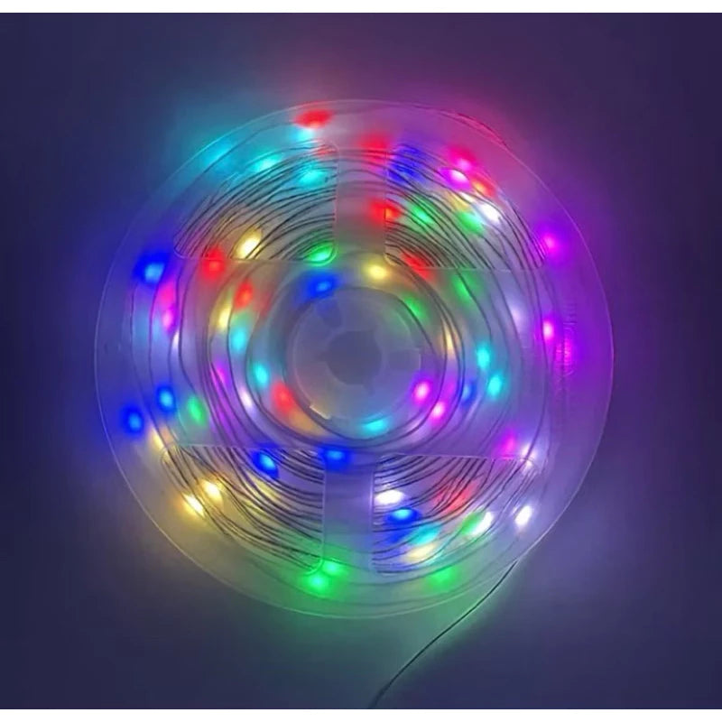 Pisca-pisca de natal em led rgb com controle remoto e aplicativo