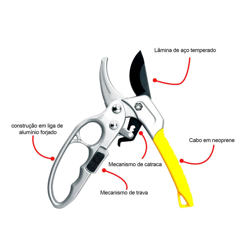 Tesoura De Poda Galhos Com Multiplicador De Força Aço Carbono